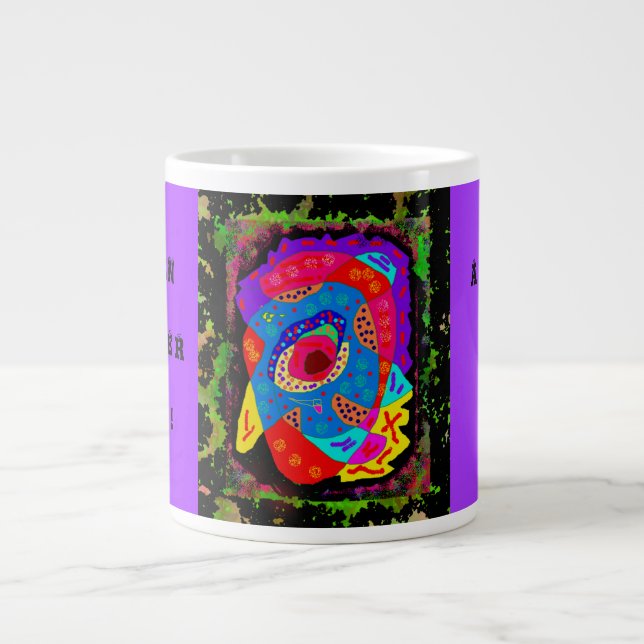Caneca De Café Grande Feito para amantes da arte Design abstrato (Frente)