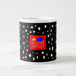 CANECA DE CAFÉ GRANDE FEITO PARA KAREN RED E BLACK WHITE DENOMINADO