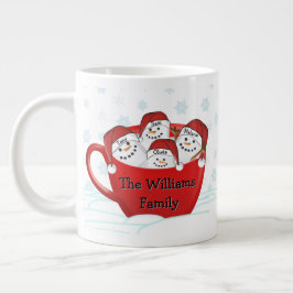 Caneca De Café Grande Félicias Festas Família Marshmallow