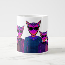 Caneca De Café Grande Feline characters Design