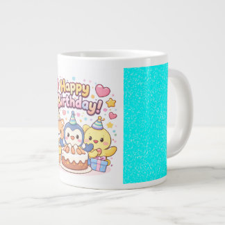 Caneca De Café Grande Feliz Aniversário Estilo Kawaii para Todas as Idad
