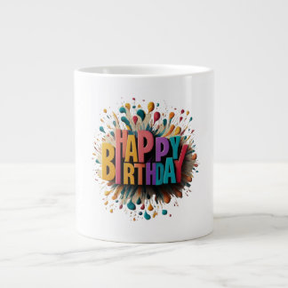Caneca De Café Grande Feliz aniversário Jumbo Mug