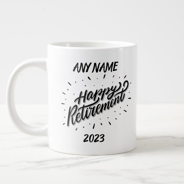 Caneca De Café Grande Feliz aposentadoria 2023 - Presente personalizado  (Esquerda)