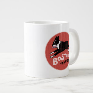 Caneca De Café Grande Feliz Boston Terrier correndo Cachorro de Cartoo