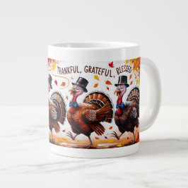 Caneca De Café Grande Feliz Dia de Ação de Graças Feliz, Feliz, Feliz Gr