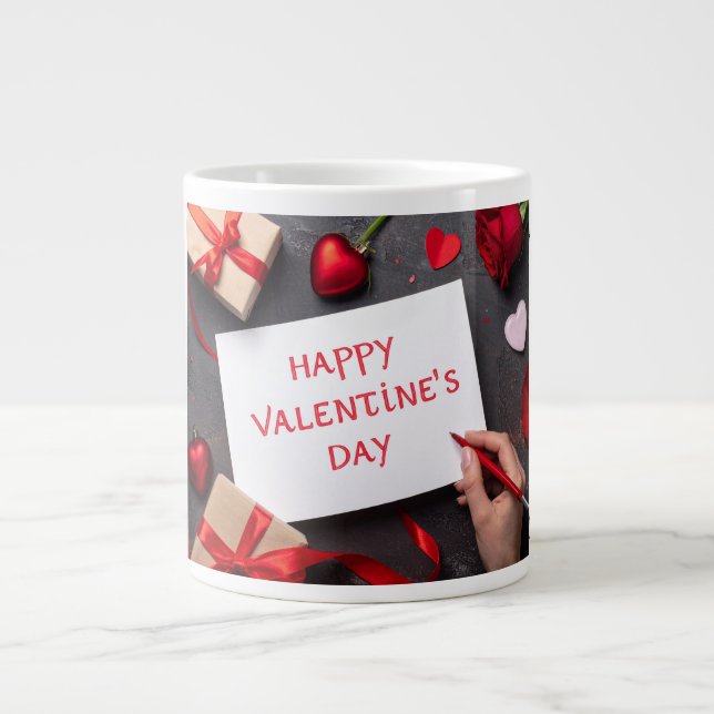 Caneca De Café Grande Feliz dia dos namorados (Frente)