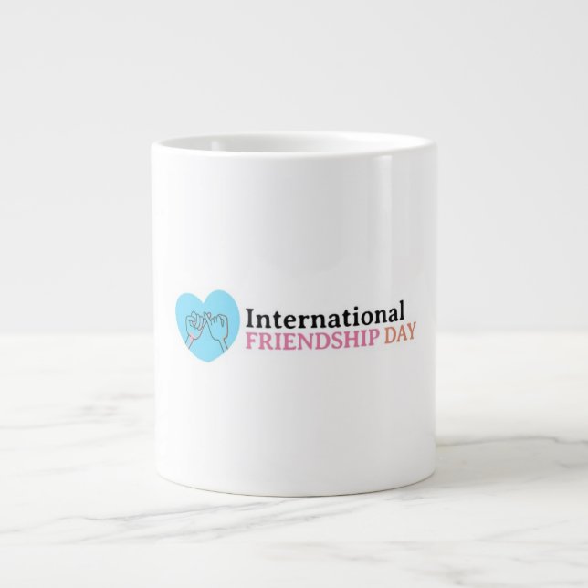 Caneca De Café Grande Feliz Dia Internacional da Amizade (Frente)