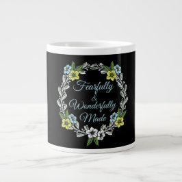 Caneca De Café Grande Feliz E Maravilhosamente Fez Floral