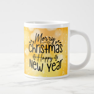 Caneca De Café Grande Feliz Feliz ano novo de Natal-45910