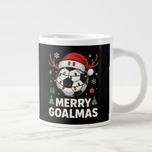 Caneca De Café Grande Feliz Goalmas Itália - Natal de Futebol Divertido