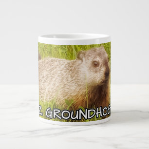 Caneca De Café Grande Feliz Groundhog Day!
