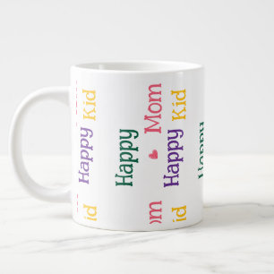 Caneca De Café Grande Feliz Mãe feliz Criança  Dia das Mães Gigante 