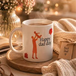 Caneca De Café Grande Feliz Mug do Pai - Padre e Criança Silhouette - Pr