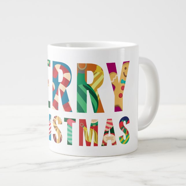 Caneca De Café Grande Feliz Natal (Frente Esquerda)
