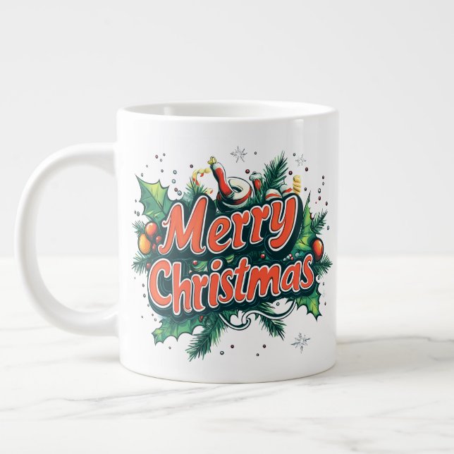 Caneca De Café Grande Feliz Natal (Esquerda)