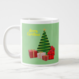 Caneca De Café Grande Feliz Natal ~ Árvore com presentes