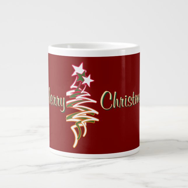 Caneca De Café Grande Feliz Natal Dk Vermelho (Frente)