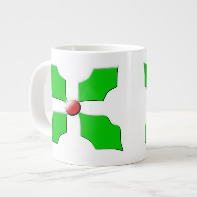 Caneca De Café Grande Feliz Natal Holly Mug (Frente Esquerda)