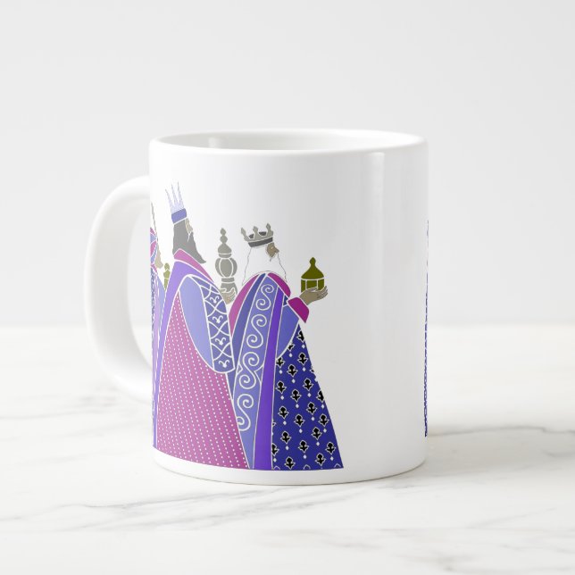 Caneca De Café Grande Feliz Natal - Sábios Jumbo Mug (Frente Esquerda)