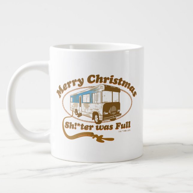 Caneca De Café Grande Feliz Natal Sh!*ter era Cheio (Esquerda)