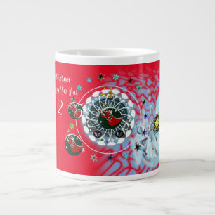 Caneca De Café Grande Feliz Natal Vento Papai Noel