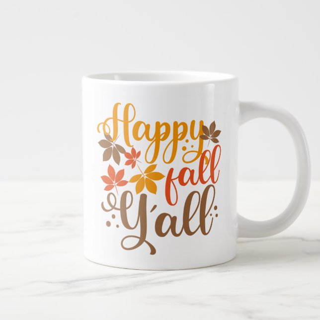 Caneca De Café Grande Feliz outono para vocês (Direita)