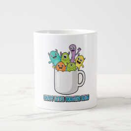 Caneca De Café Grande Feliz Pequeno Monstro Breve