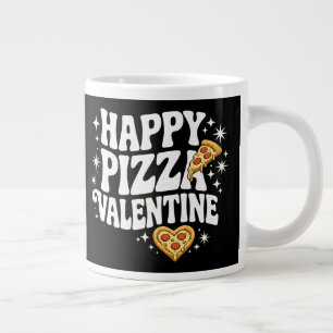 Caneca De Café Grande Feliz Pizza do Dia dos Namorados Design Divertido 
