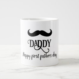 Caneca De Café Grande Feliz primeiro dia dos pais personalizado
