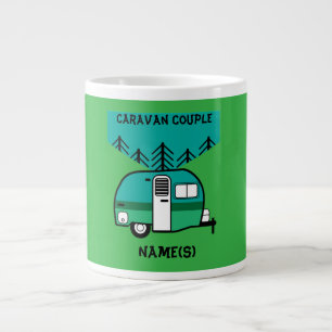 Caneca De Café Grande Felizes Campers Caravans Engraçados Dois Tonelada