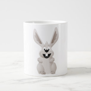 CANECA DE CAFÉ GRANDE "FELZ PASCOA" CINZA BUNNY