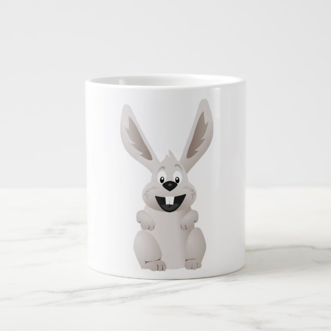 CANECA DE CAFÉ GRANDE "FELZ PASCOA" CINZA BUNNY (Frente)
