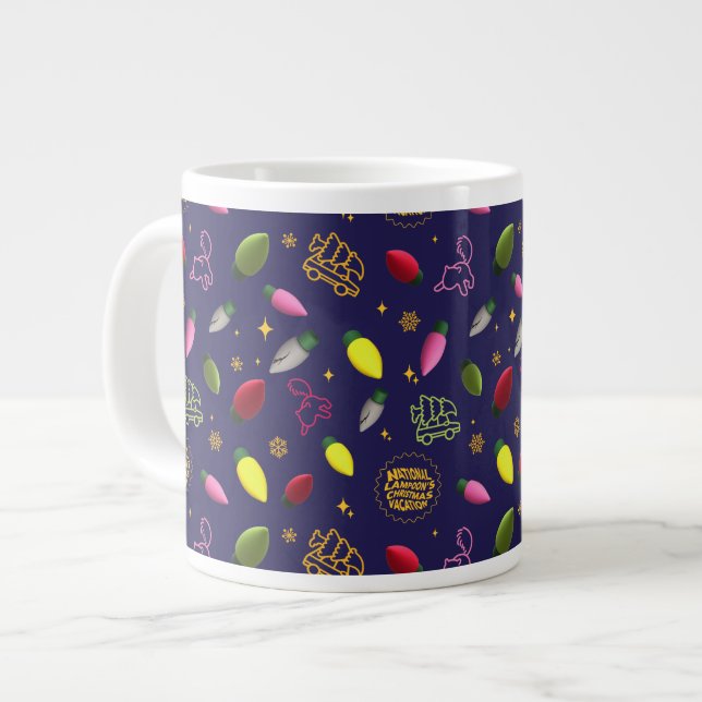 Caneca De Café Grande Férias de Natal | Padrão de férias (Frente Esquerda)