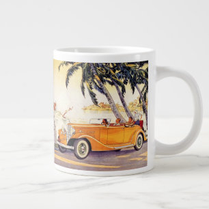 Caneca De Café Grande Férias em Família ao Estilo Retrô em um Carro Conv