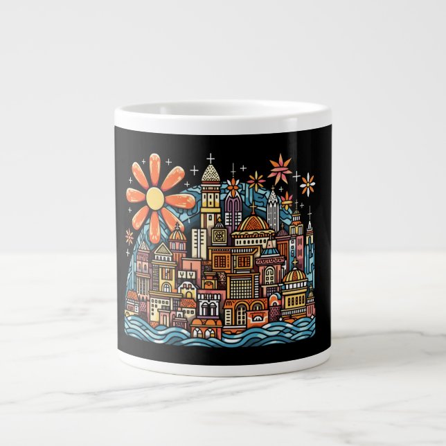 Caneca De Café Grande férias numa ilha (Frente)