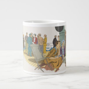 Caneca De Café Grande Férias Vintage, Passageiros de Navio de Cruzeiro n