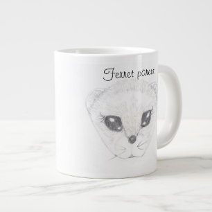 Caneca De Café Grande Ferret Drawing Jumbo Mug