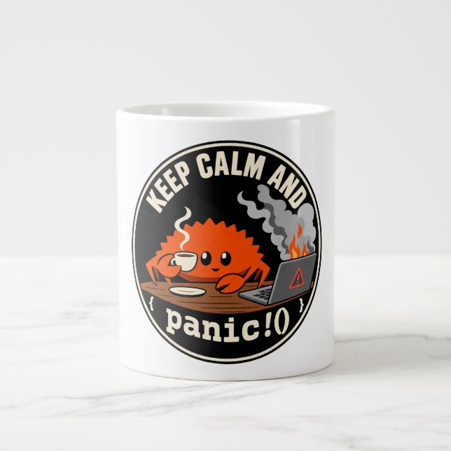 Caneca De Café Grande Ferris Caranguejo mascote de programação Rust (Frente)