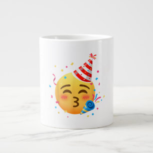 Caneca De Café Grande Festa de Emoticon Divertido