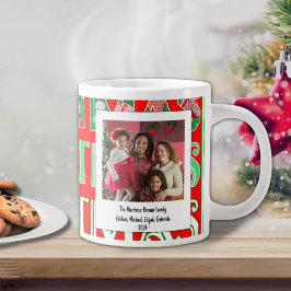 Caneca De Café Grande Festa de Natal Vermelho Verde Personalizada