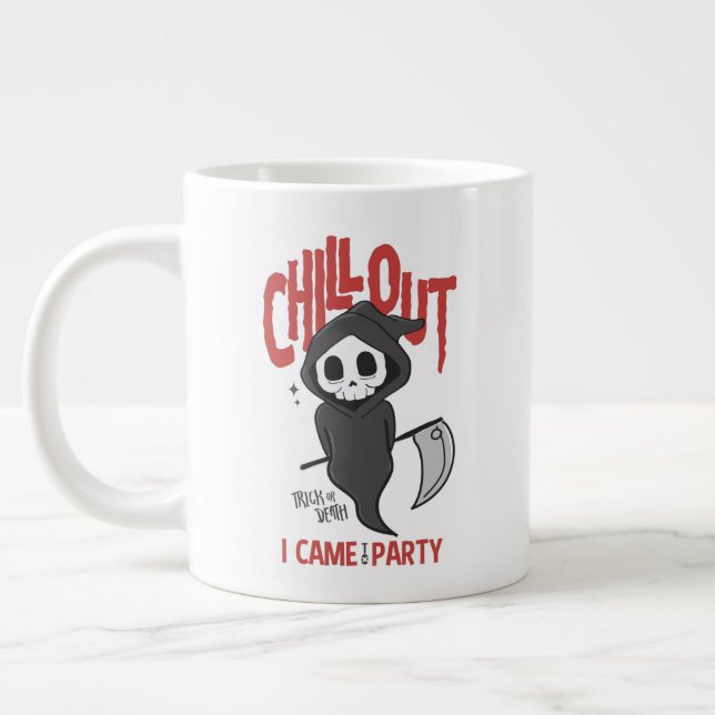Caneca De Café Grande Festa Engraçado Sarcástica do GrimReaper Halloween (Esquerda)