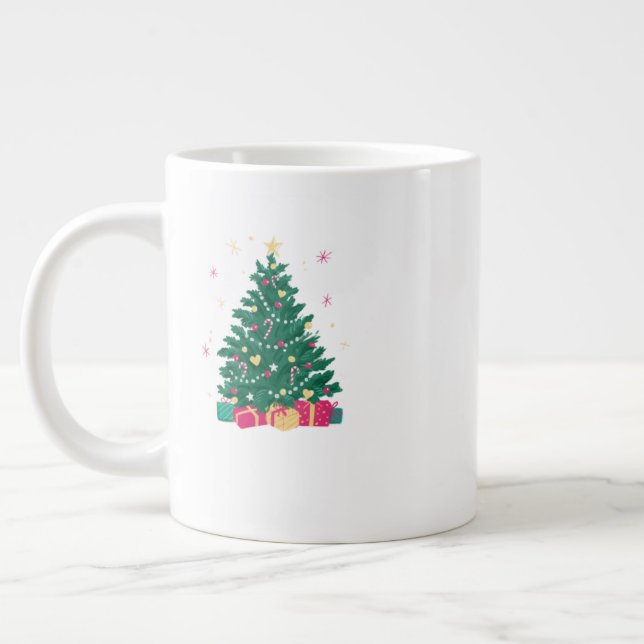 Caneca De Café Grande Festive Christmas Mug – Holiday Party Coffee & Coc (Esquerda)