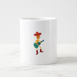 Caneca De Café Grande Festive Skeleton Guitar Player