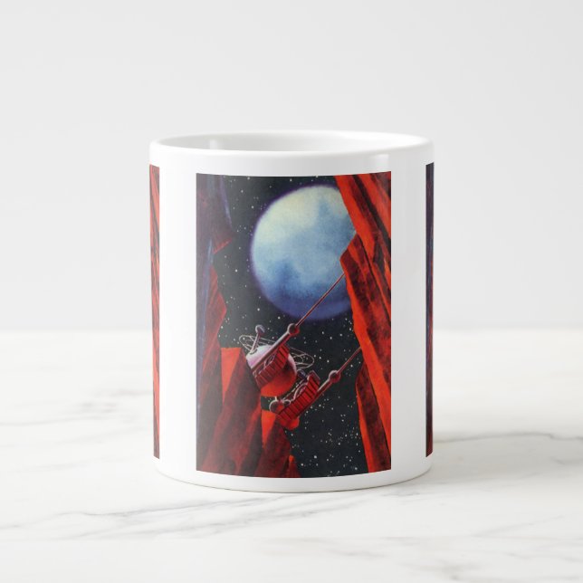 Caneca De Café Grande Ficção científica retrô, veículo espacial Canyon M (Frente)
