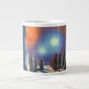 Caneca De Café Grande Ficção científica vintage planeta estrangeiro com 