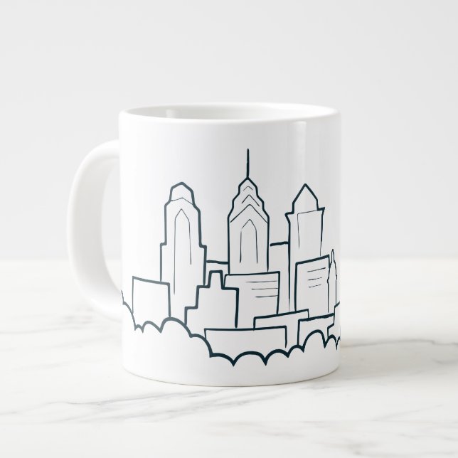 Caneca De Café Grande Filadélfia Pennsylvania Skyline (Frente Esquerda)