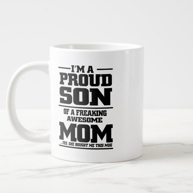 Caneca De Café Grande Filho Orgulhoso Da Mãe Típica Jumbo Mug (Esquerda)