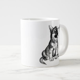 Caneca De Café Grande Filhote de cachorro e gafanhoto