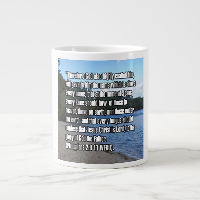 Caneca De Café Grande Filipenses 2:9-11 WEBU Mug (Frente)