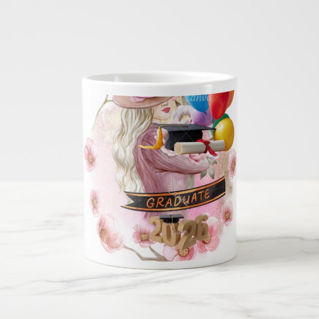 Caneca De Café Grande Finally! Class of 2026 Graduate (Frente)